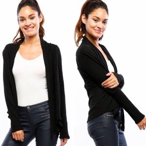 NEW Ribbed Cardigan | Black